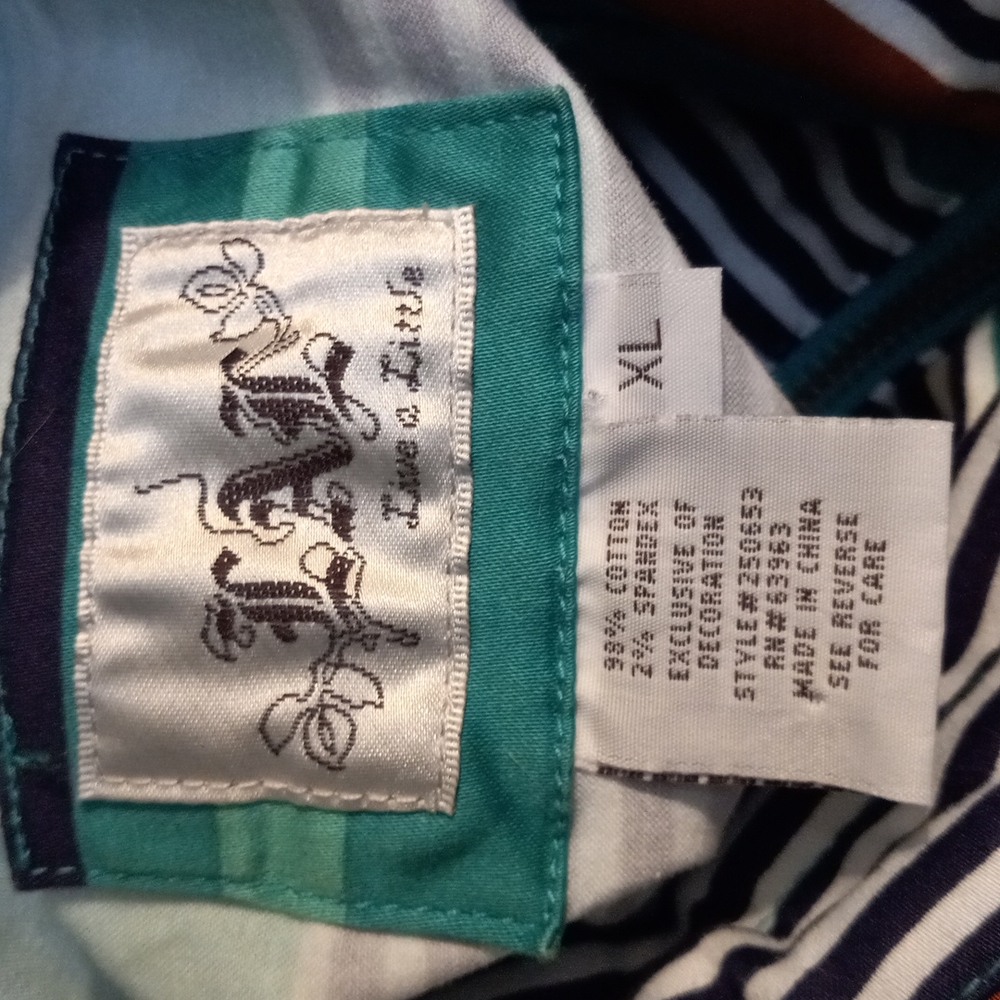 Striped Jacket, Draw String Collar W/ Snap Up Sle… - image 7